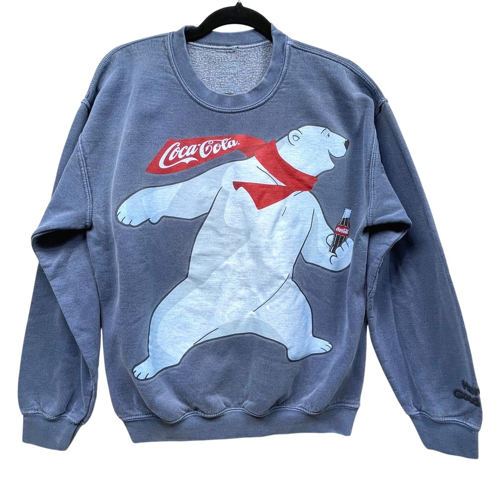 Coca-Cola PacSun Sweatshirt Unisex Small Blue Polar Bear Graphic Pullover